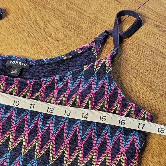 Torrid Smocked Babydoll Cami Tank Top Spaghetti Strap Torrid Size 2 - Picture 6 of 8